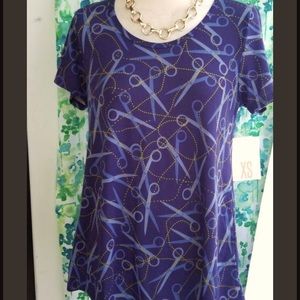 New! Xs Classic T Blue Scissors Hairdresser Barber Fit & Flare T-shirt NWT